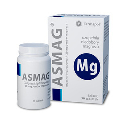 ASMAG 20MG, magnez, 50TABLETEK