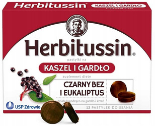 HERBITUSSIN  KASZEL I GARDŁO 12TABLETEK DO SSANIA