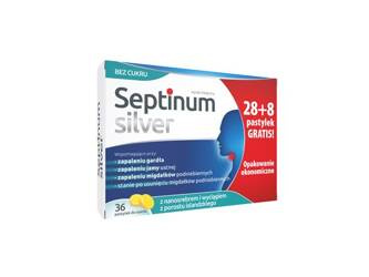 Septinum Silver, pastylki do ssania, 28+ 8 gratis