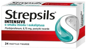 Strepsils Intensive o smaku miodu i eukaliptusa, 24 pastylki twarde