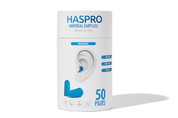 Haspro Universal Tube 50, stopery do uszu, 50 par (kolor niebieski)