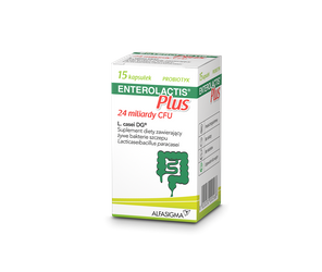 ENTEROLACTIS Plus, probiotyk, 15 KAPSUŁEK, data ważności 04.26