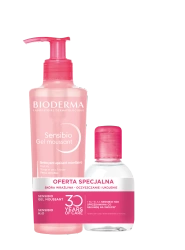 Bioderma Zestaw Sensibio Żel Oczyszczający 200 ml + H2O płyn 100 ml