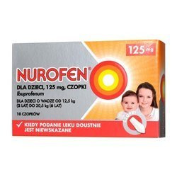 Nurofen dla dzieci 125 mg, czopki, 10 sztuk