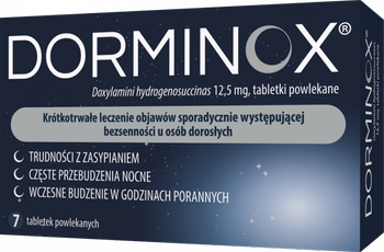 Dorminox 12,5 mg, lek na sen, 7 tabletek