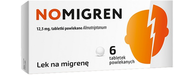 Nomigren 12,5 mg, lek na migrenę, 6 tabletek
