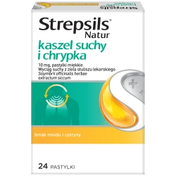 Strepsils Natur kaszel suchy i chrypka, 24 pastylki do ssania