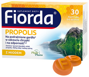 Fiorda Propolis, pastylki do ssania, 30 sztuk