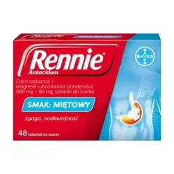 RENNIE ANTACIDUM SMAK MIĘTOWY 48 TABLETEK