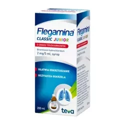 FLEGAMINA JUNIOR O SMAKU TRUSKAWKOWYM 200ML