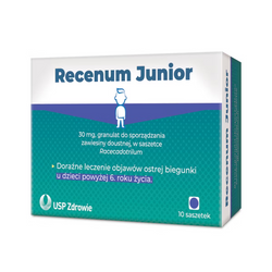 RECENUM JUNIOR 30MG, biegunka,10SASZETEK