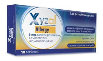 XYZAL ALLERGY 5MG, na alergię, 10TABLETEK