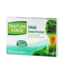 Tantum Verde, smak eukaliptusowy, 20 pastylek do ssania