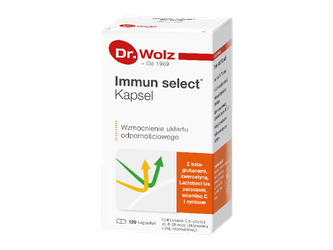 Immun Select , beta-glukany, na odporność, 120 kapsułek (Dr.Wolz)