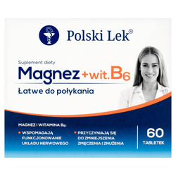 Magnez + Wit B6, łatwe do połykania, 60 tabletek