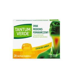 Tantum Verde, smak miodowo-pomarańczowy, 20 pastylek do ssania