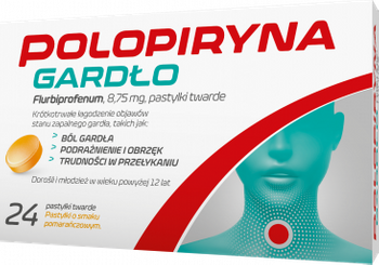 Polopiryna Gardło, pastylki do ssania, 24 sztuki