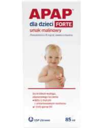 APAP dla dzieci FORTE, smak malinowy, zawiesina doustna, 85 ml