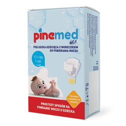 Pinemed, pieluszka z woreczkiem do pobierania moczu, 11+ kg, 1 sztuka