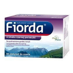 Fiorda, pastylki do ssania, smak czarna porzeczka, 60 sztuk