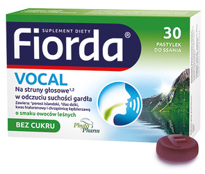 Fiorda Vocal, pastylki do ssania, smak owoców leśnych, 30 sztuk