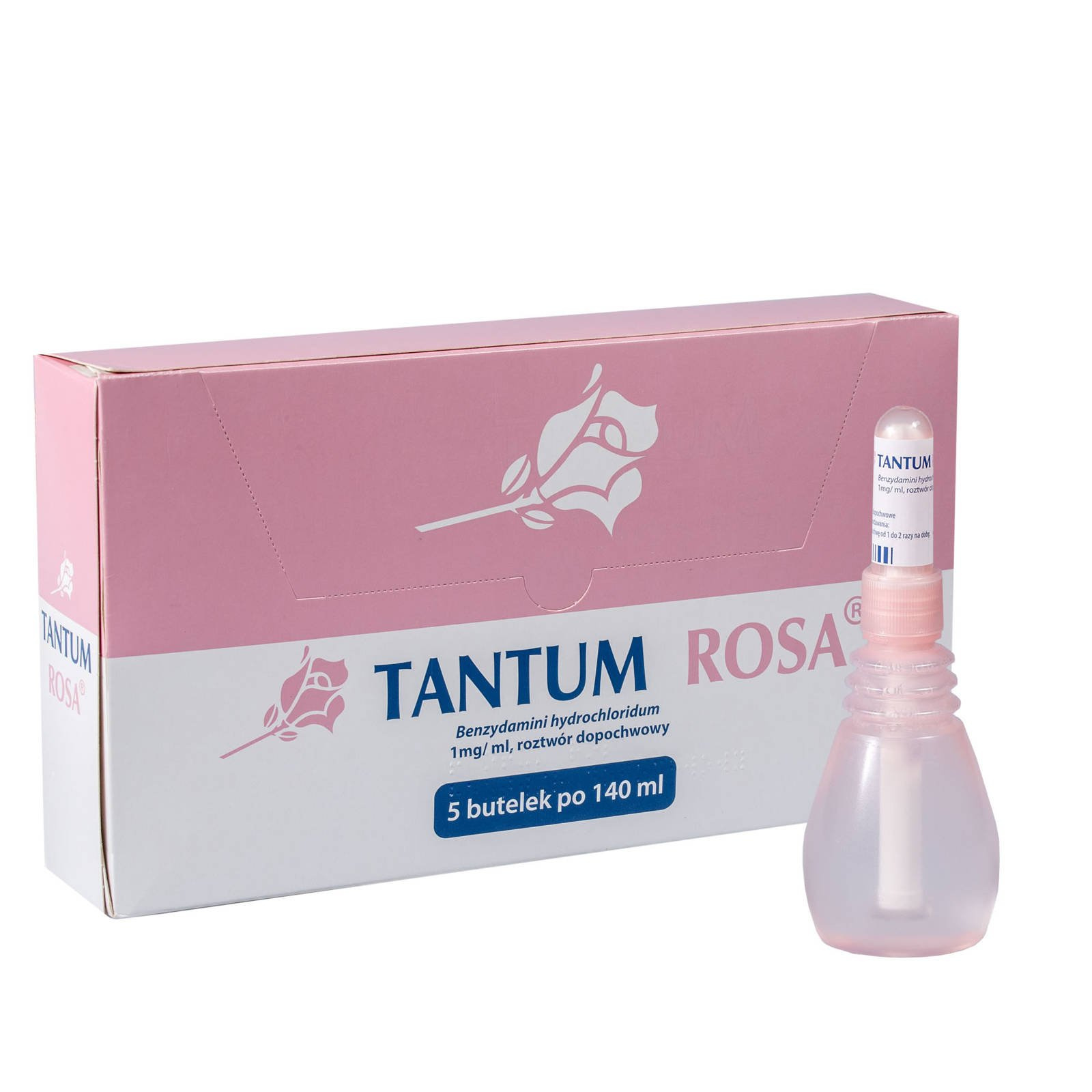 Tntum Rosa Tantum Rosa, roztwór dopochwowy, 5 butelek a 140 ml – cena, dawkowanie ...