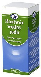 Płyn Lugola, roztwór wodny jodu, 40 g, data ważności 12.25
