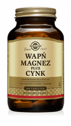 SOLGAR WAPŃ, MAGNEZ, CYNK 100 TABLETEK