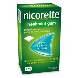 Nicorette Freshmint Gum 2 mg, gumy do żucia, 105 sztuk