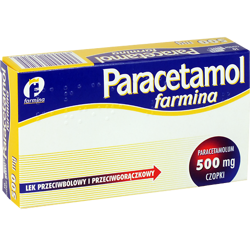 Paracetamol 500 mg, czopki, 10 sztuk (Farmina)