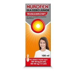 Nurofen Junior, zawiesina, smak truskawkowy, 100 ml