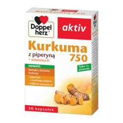 Doppelherz Aktiv Kurkuma z piperyną, 30 kapsułek
