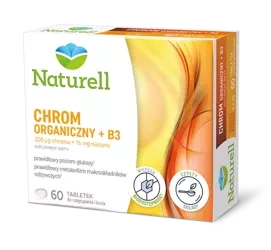 Naturell Chrom Organiczny + B3 60 tabletek do rozgryzania i żucia