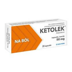 KETOLEK 50MG, lek z ketoprofenem, 20KAPSUŁEK