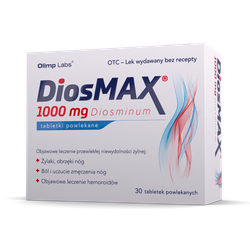 Olimp Diosmax 1000 mg, diosmina, żylaki, 30 tabletek