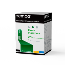 PEMPA PASKI DO KONTROLI KWASU MOCZOWEGO 25SZTUK