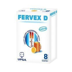 FERVEX D  8 SASZETEK, BEZ CUKRU