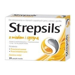 Strepsils z miodem i cytryną 24 pastylki do ssania
