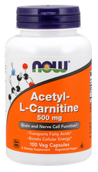 NOW FOODS ACETYL-L-CARNITINE 500MG 100KAPSUŁEK