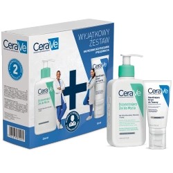 Zestaw CeraVe, żel do mycia + krem do twarzy