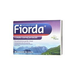 Fiorda, pastylki do ssania, smak czarna porzeczka, 30 sztuk