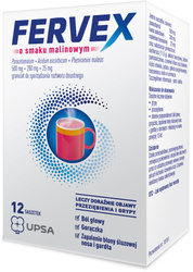 Fervex, smak malinowy, 12 saszetek