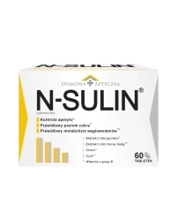 N-Sulin, wsparcie dla gospodarki cukrowej i kontroli apetytu,  60 tabletek