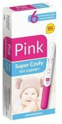 PINK TEST CIĄŻOWY STRUMIENIOWY, badaj sie sam, 1SZTUKA