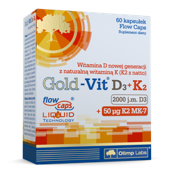 Olimp Gold-Vit D3 2000J.M.+ K2, 60 kapsułek