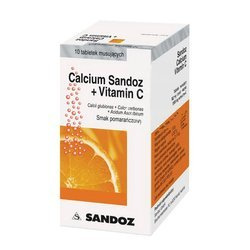 CALCIUM SANDOZ+VITAMIN C 10TABLETEK MUSUJĄCYCH