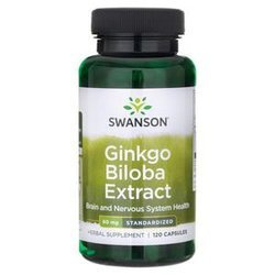 SWANSON GINKGO BILOBA EKSTRAKT MIŁORZĄB JAPOŃSKI 60MG 120 KAPSUŁEK
