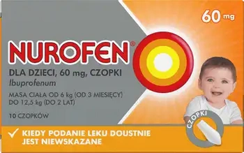 Nurofen dla dzieci 60 mg, czopki, 10 sztuk
