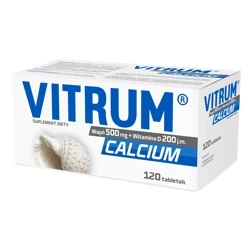 Vitrum Calcium, wapń + witamina D3, 120 tabletek