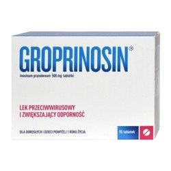 Groprinosin 500 mg 50 tabletek, data ważności 12.25
